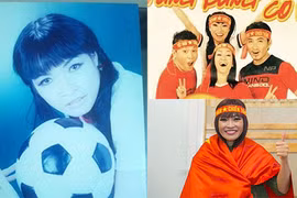 Cổ vũ bóng đá nhiệt tình, cánh mày râu chạy dài theo Phương Thanh