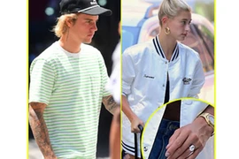 Hailey Baldwin khoe nhẫn đính hôn, sánh đôi cùng Justin Bieber