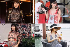 Siêu mẫu Hà Anh đẹp rạng rỡ ngay cả khi mang bầu 