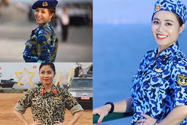 Hình ảnh xinh lung linh của MC Hoàng Linh khi diện áo lính