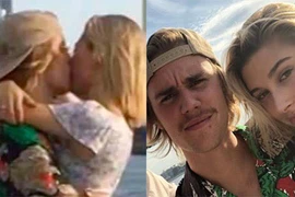 Chia tay Selena Gomez, Justin Bieber hôn đắm đuối tình cũ Hailey Baldwin