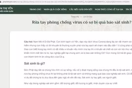 Website bà Phạm Thị Yến gây sốc với câu hỏi: "Rửa tay phòng chống virus có sợ bị quả báo sát sinh?"