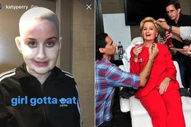 Katy Perry biến thành bà Hillary Clinton đi dự tiệc Halloween