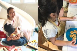 Lần hiếm hoi Lê Tư khoe con gái