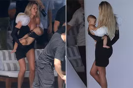 Thiên thần Victoria’s Secret vừa chụp mẫu vừa cho con bú