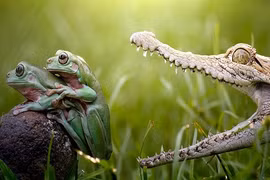 Ảnh động vật tuần: Hãi hùng cá sấu săn mồi