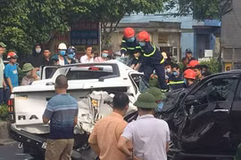 Hiện trường vụ TNGT liên hoàn giữa 9 xe ô tô trên QL1A