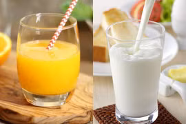 Uống nước cam hay sữa vào buổi sáng tốt cho sức khỏe?