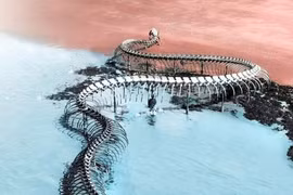 Video: Cận cảnh bộ xương quái vật khổng lồ trồi lên giữa mặt biển