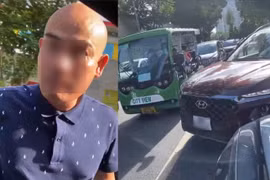 Video: Tài xế xưng “chánh thanh tra” chạy ngược chiều, phun nước bọt