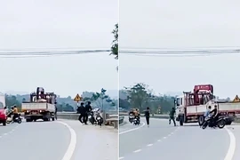 Tạm giữ hình sự 2 thanh niên “hung hãn” đuổi đánh tài xế xe tải