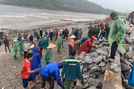 Hà Tĩnh: Gia cố các điểm sụt lún tại tuyến kè biển Cẩm Nhượng 