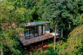 Ngôi nhà kính độc lạ giữa núi rừng