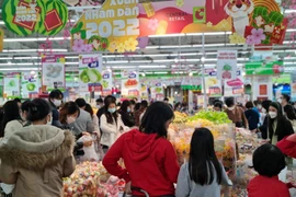 Hà Nội: Siêu thị khuyến mãi lớn, khách nhộn nhịp mua sắm Tết