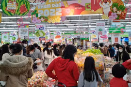 Hà Nội: Siêu thị khuyến mãi lớn, khách nhộn nhịp mua sắm Tết