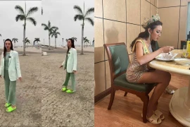 Hoa hậu Thùy Tiên thành người đẹp chăm mang dép tổ ong nhất Vbiz