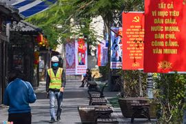 Trang hoàng đường phố chào mừng Đại hội Đảng XIII