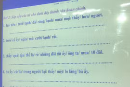 “Vắt óc” suy nghĩ bài tập hoàn thành câu tiếng Việt