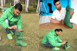 “Đỉnh cao” đôi giày chiến đấu định vị, phun lửa và bắn đạn