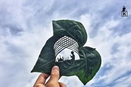 Những tác phẩm nghệ thuật đẹp mê hồn từ lá cây