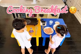 Chồng Tăng Thanh Hà lần đầu chia sẻ ảnh 2 con rõ nét