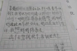 Xúc động bé gái 7 tuổi viết thư xin cho mẹ nghỉ Tết một ngày