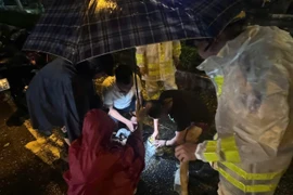 CSGT giải cứu tài xế ngất xỉu trong xe vì cây đè trong bão