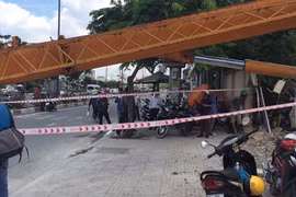 Cần cẩu đổ sập trên đại lộ đẹp nhất TP HCM