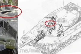 Leopard 2A4 dính đạn chống tăng, lộ phần giáp chỉ dày 20 mm
