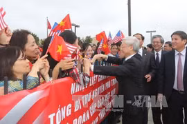 Những hình ảnh đầu tiên của TBT Nguyễn Phú Trọng trên đất Mỹ