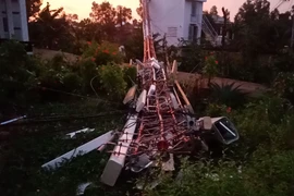 Dông lốc làm sập và tốc mái 28 căn nhà, cây cối ngã la liệt ở Miền Tây