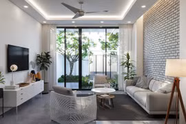 Độc đáo nhà ống 3 tầng có giếng trời giúp lấy gió và ánh sáng