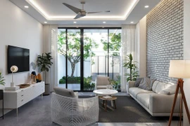 Độc đáo nhà ống 3 tầng có giếng trời giúp lấy gió và ánh sáng