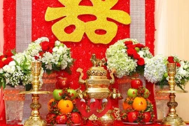 Cách chuẩn bị lễ vật, trang trí bàn thờ gia tiên trong ngày cưới