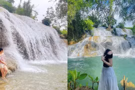 Thác nước 5 tầng cách Hà Nội 90km hút khách tới giải nhiệt