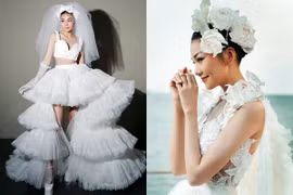 Dự đoán váy cưới Thanh Hằng sẽ mặc để sánh đôi chú rể 