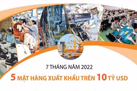 5 mặt hàng xuất khẩu trên 10 tỷ USD trong 7 tháng năm 2022