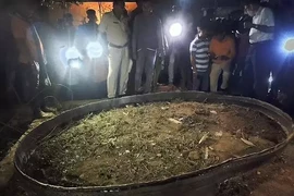 Bầu trời rực sáng, vòng kim loại từ vũ trụ rơi xuống Ấn Độ