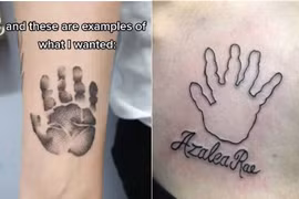 Bà mẹ bị “chấn thương tâm lý” sau khi xăm hình dấu tay con