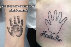 Bà mẹ bị “chấn thương tâm lý” sau khi xăm hình dấu tay con