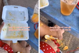 Đang ăn cơm thì gặp 'biến', cô gái ôm mặt bất lực