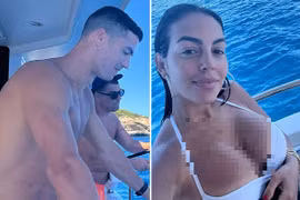 Georgina khoe dáng cực hot sau sinh trên du thuyền 5,5 triệu bảng