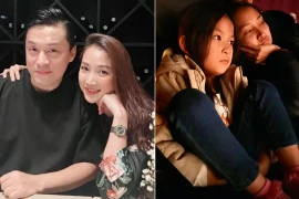 Lam Trường đăng ảnh chụp lén vợ trẻ ở rạp chiếu phim