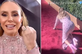 MC nổi tiếng đánh rơi viên kim cương 4 carat trên thảm đỏ 