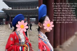 Nữ TikToker mặc Việt phục vào cung điện Hàn Quốc gây tranh cãi