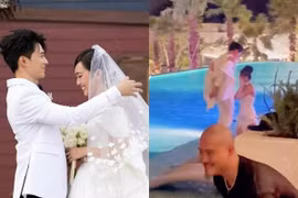 Hành động tinh tế của chồng trẻ khi Diệu Nhi “té” hồ bơi