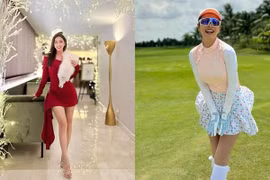 Jennifer Phạm mặc váy ngắn, khoe đôi chân thon trắng như bông bưởi