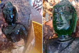 Tìm thấy tượng Phật ngọc hơn 100 tuổi bên trong thân cây 