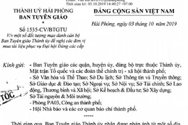 Mạo danh cán bộ Ban Tuyên giáo Thành ủy Hải Phòng lừa đảo bán tài liệu