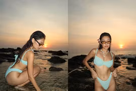 Thảo Nhi Lê đốt mắt dân mạng bằng bộ bikini ngày đầu năm mới